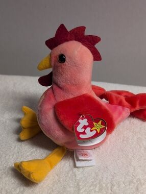 🌈Bundle 5/$20🌈Ty Pink and Red Plush Strut Rooster with Yellow Beak and Feet